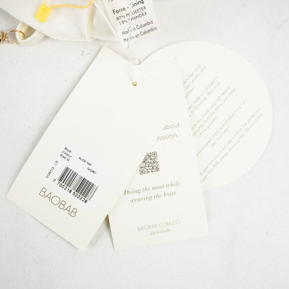 Baobab Alice Bikini Square Neckline Top & High Rise Bottoms in Pearl - Size M - Picture 7 of 15